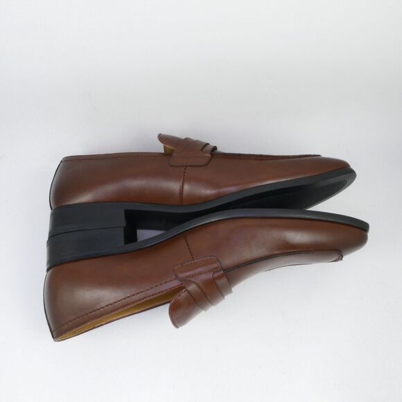 Calvin Klein Men\'s Brown Leather Dress Loafers US Size 10.5 Slip On Square Toe main image 13